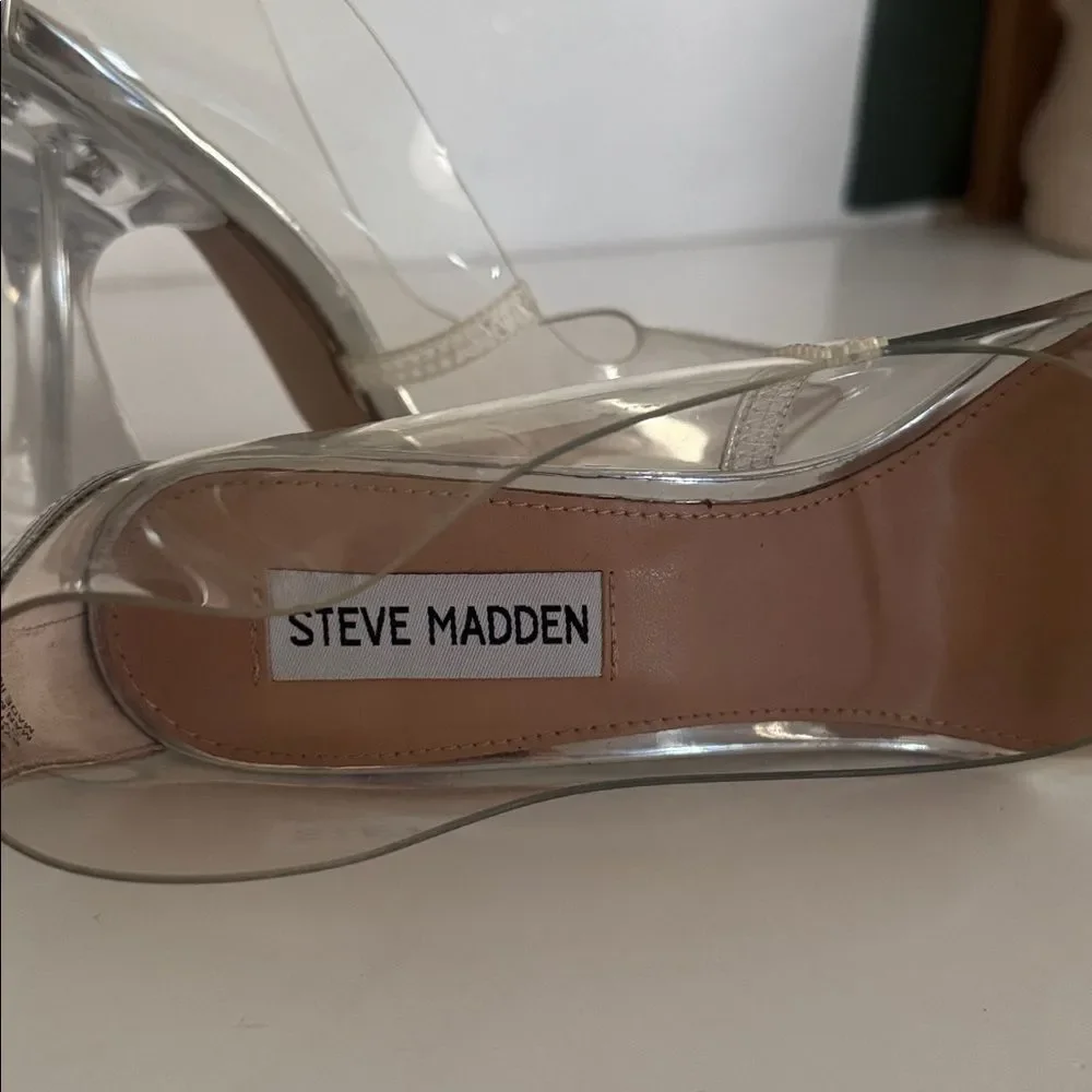 Steve Madden Transparent Heels with Nude Accents